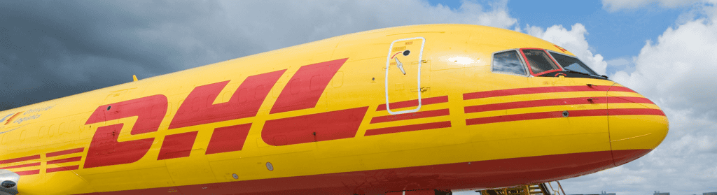 véhicule de transport DHL - envoyer un colis à l'étranger